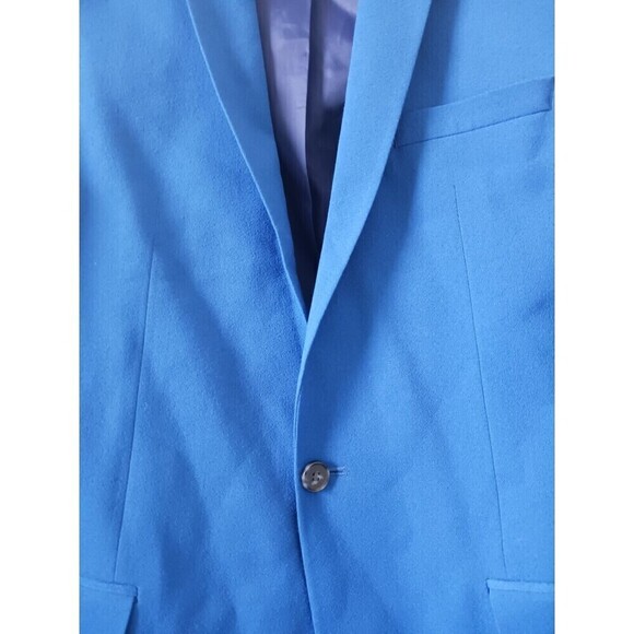 Asos Mens Blazer Jacket One Button Front Long Sleeve Blue Size 42 Tall XLong - Picture 5 of 6